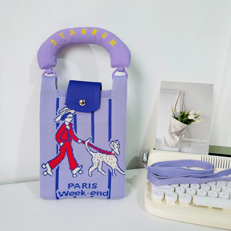 Women's Small Polyester Animal Letter Streetwear Square Magnetic Buckle Handbag