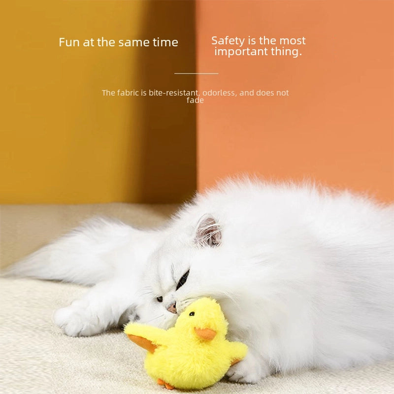 Gravity Duck Cat Toy Plush Sound Making Duck Self Entertaining Relieve Boredom Teasing Cat Usb Electric Pet Toy