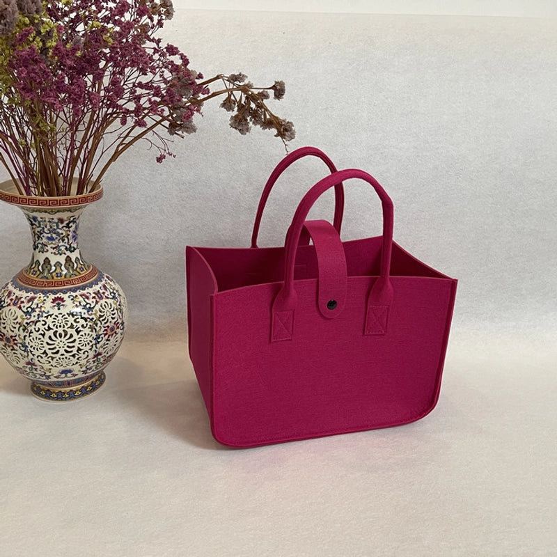 Women's Felt Solid Color Elegant Streetwear Square Buckle Handbag