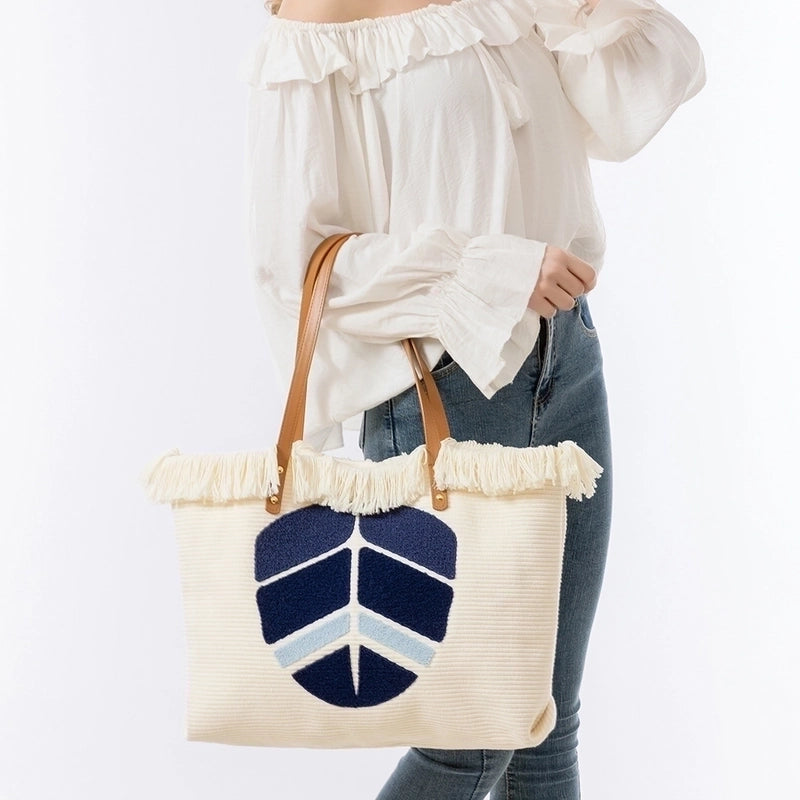 Women's Large Canvas Devil's Eye Vacation Classic Style Magnetic Buckle Canvas Bag