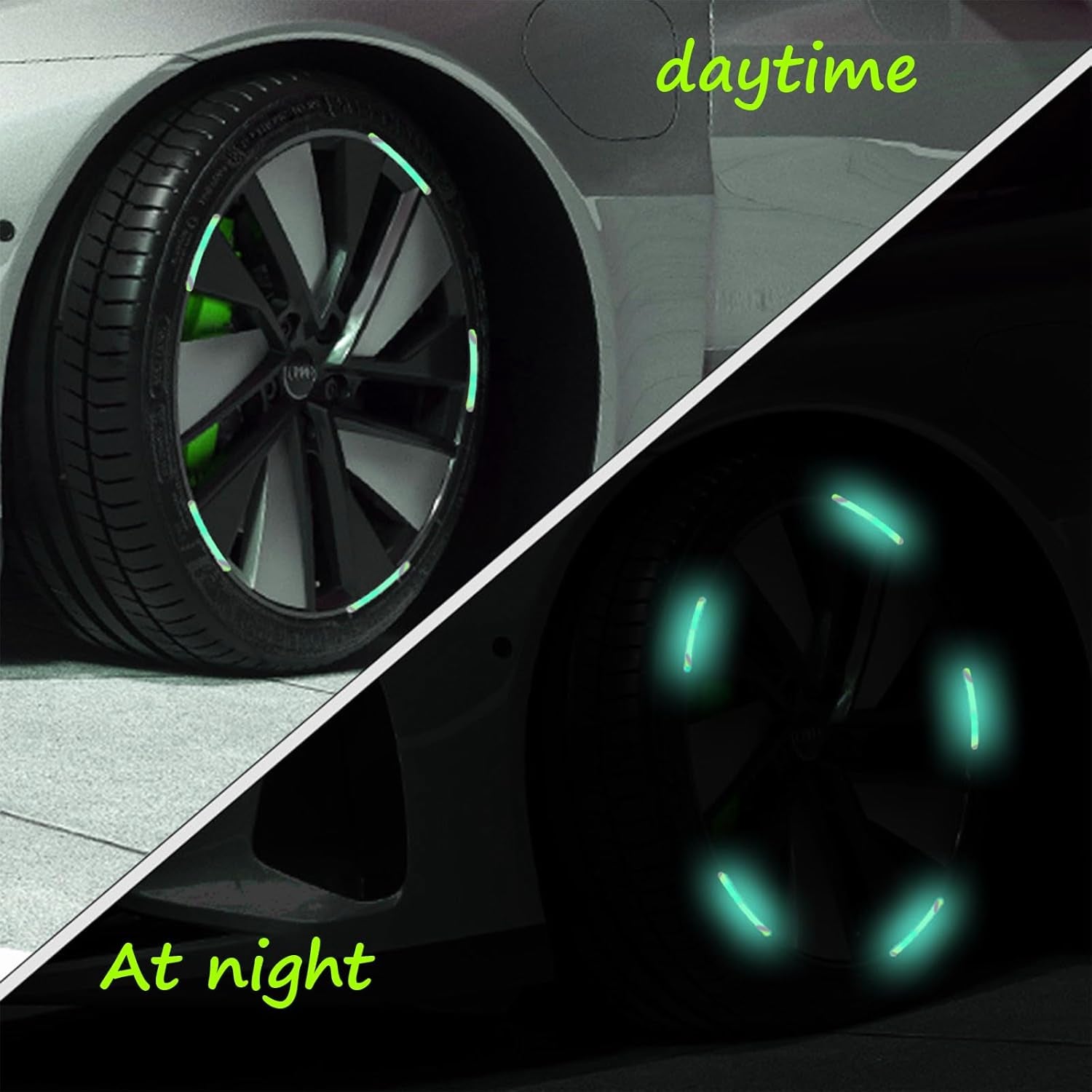 Car Wheel Hub Reflective Car Stickers. Night Warning Stickers (20 Pcs Set/ Multicolored)