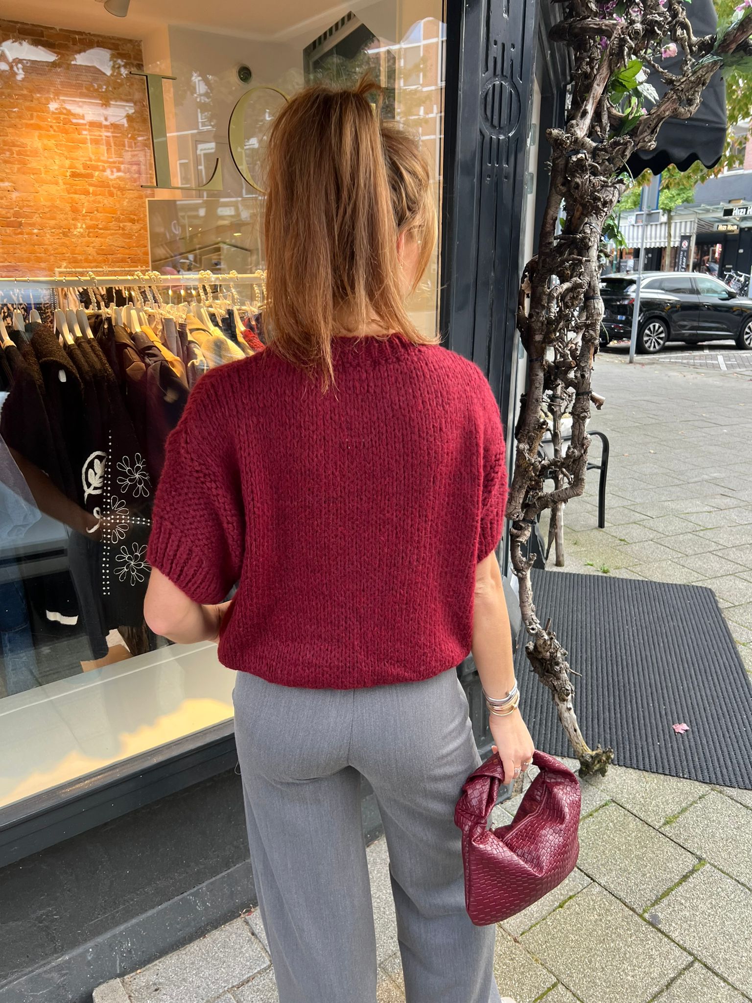 Kiki Sweater Short Sleeve Bordeaux