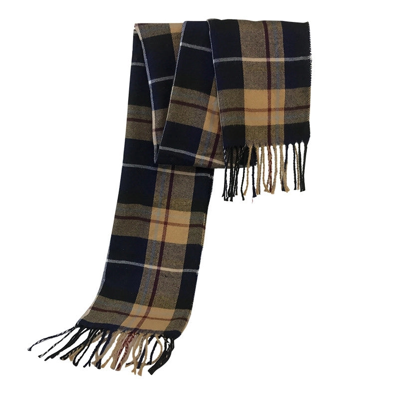 Autumn And Winter New Tassel Men's Scarf Double-sided Cashmere Scarf Long Tassel Warm Lovers Scarf