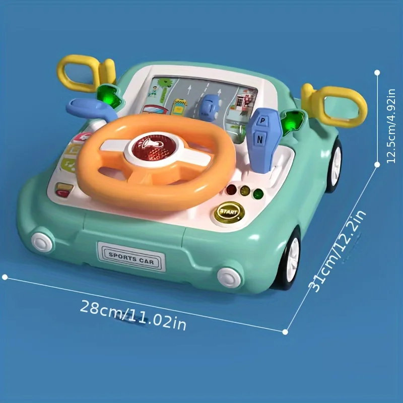 KIDS STEERING WHEEL TOY PRETEND PLAY SIMULATION DRIVING TOY SAFE & MULTIFUNCTIONAL