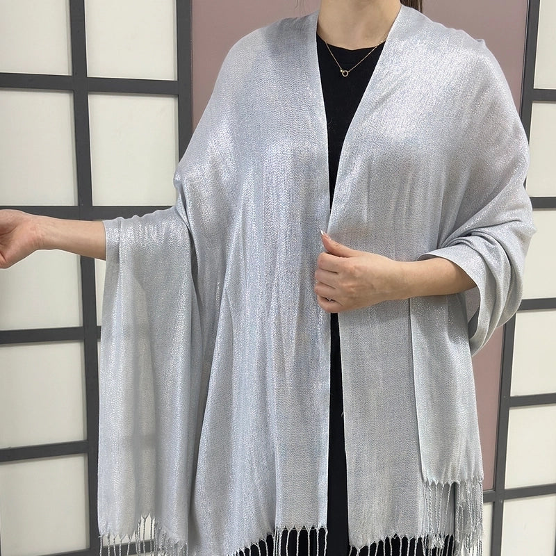 Exclusive For New Women's Shawl Autumn And Summer Women Tassel Silver Silk Ball Dinner Party Scarf