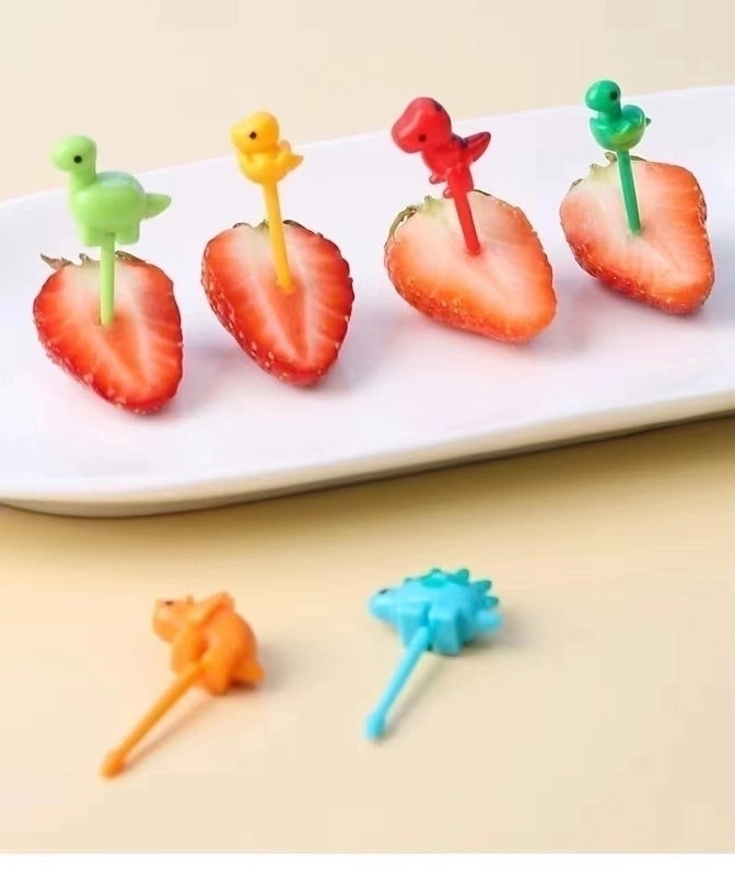Cute Cartoon Plastic Fruit Fork 1 Set