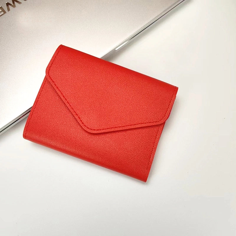 Women's Solid Color Pu Leather Buckle Card Holders