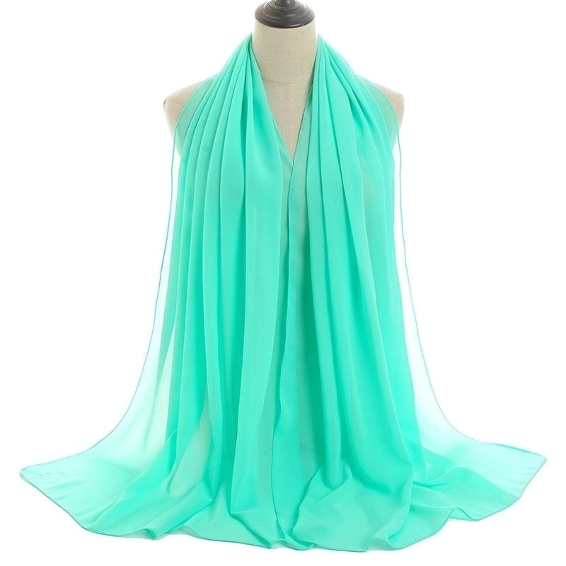 Women's Minimalist Solid Color Chiffon Cotton Linen Scarves