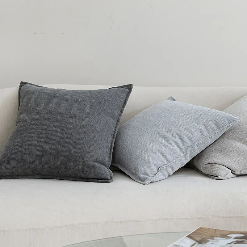 Alden Thickened Solid Cushion Cover - Space Grey