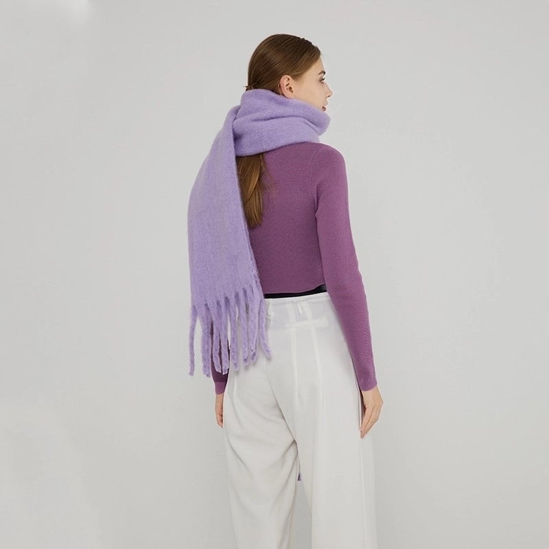 Women's Fashion Solid Color Polyester Winter Scarves