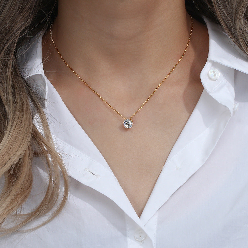 Fashion Stripe Geometric Stainless Steel 18K Gold Plated Necklaces