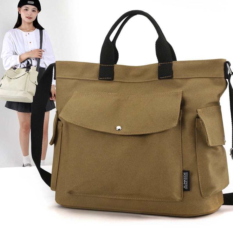 Women's Bag Winter New Shoulder Messenger Bag Trendy Canvas Bag Large Capacity Portable Large Bag Women's Bag