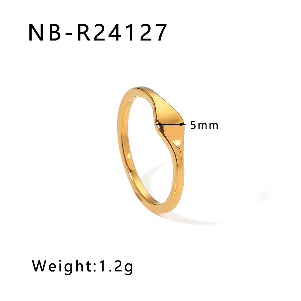 Personalized Special-Shaped Oversized Exaggerated Irregular Stainless Steel Ring With Asymmetric Fingerprints