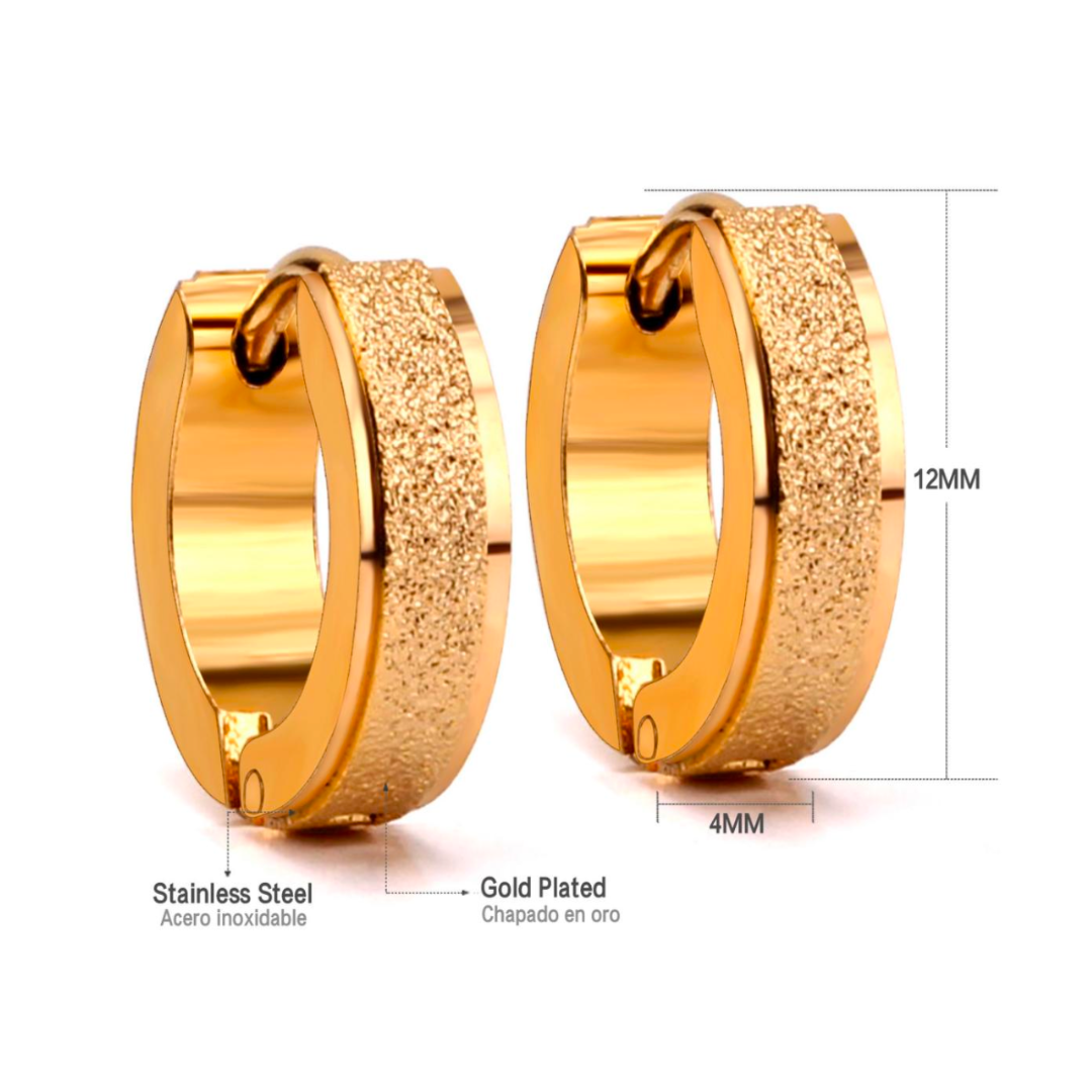 10mm Chunky glitter hoops - Gold