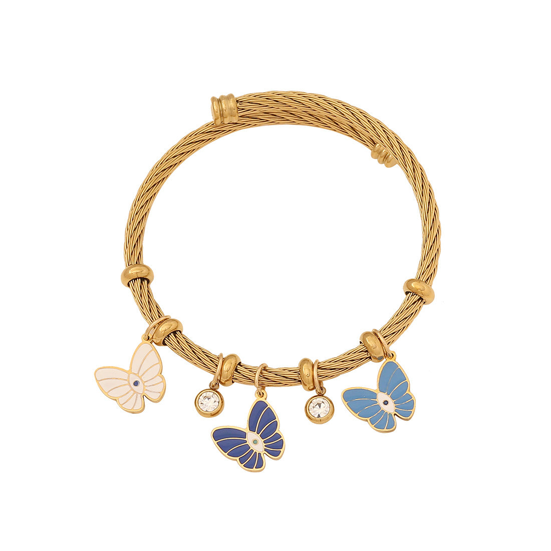 Fashion Heart Stainless Steel Electroplating Bangles