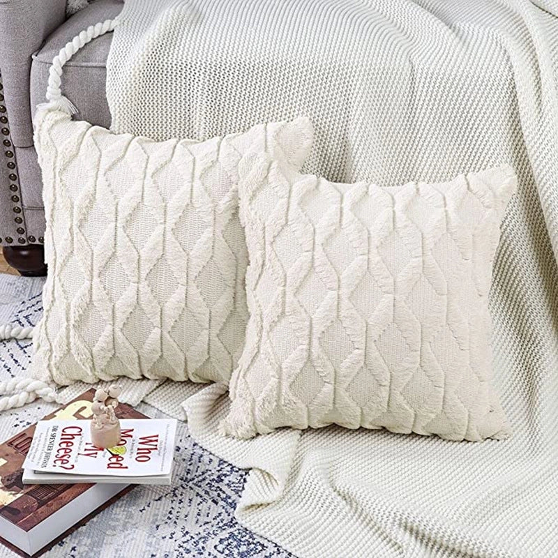 Fashion Solid Color Short Plush Pillow Cases Couch & Sofa Decor