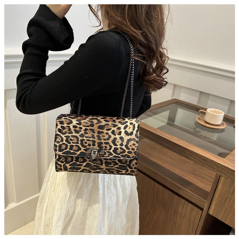 Women's Small Pu Leather Color Block Streetwear Square Flip Cover Shoulder Bag