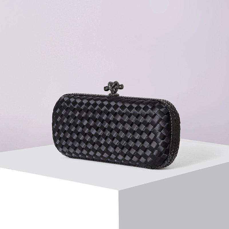 Factory Direct Sales Silk Hand-woven Women's Clutch Crossbody Simple Evening Bag Chain Pouch