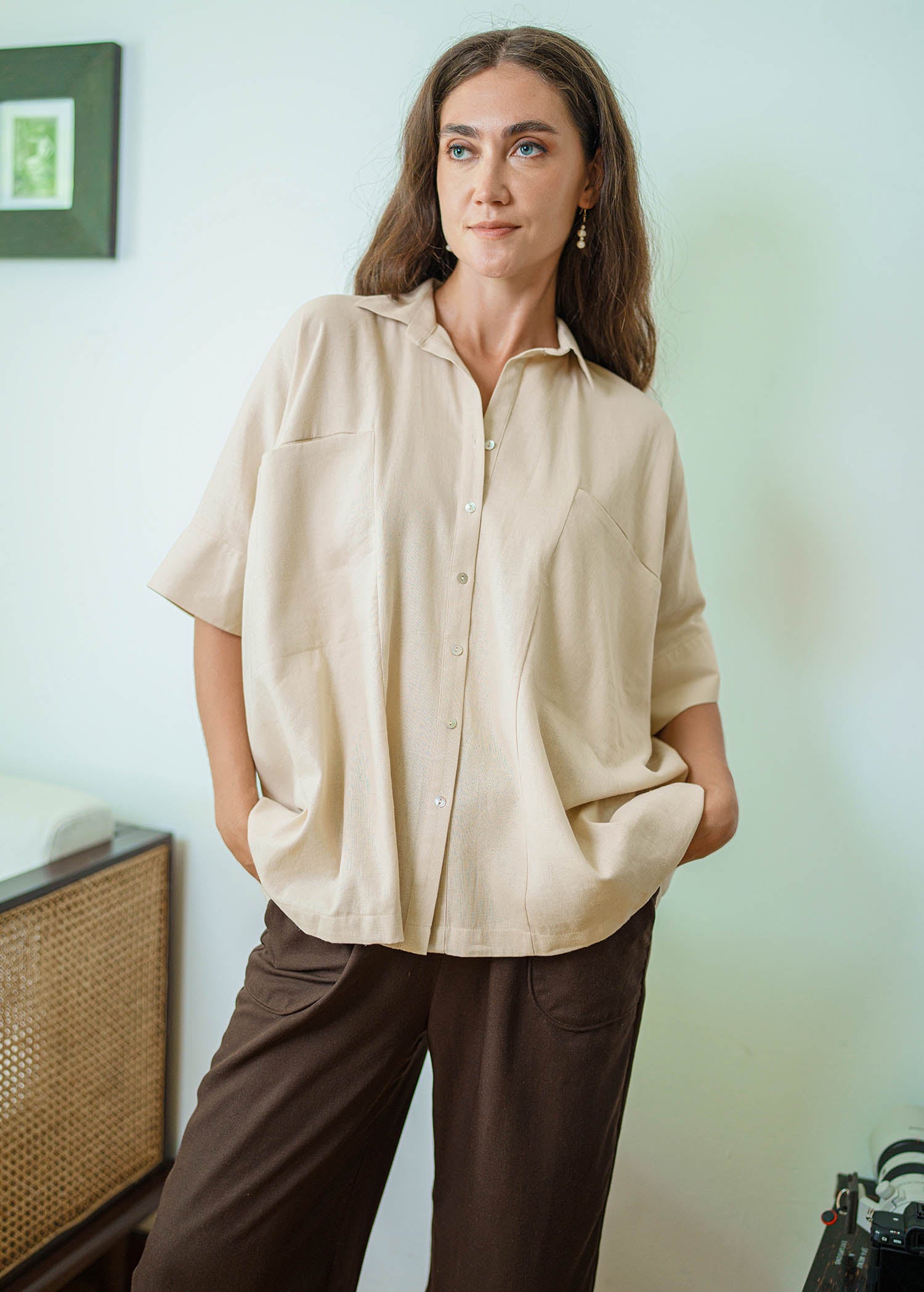 Oversized Blouse With Big Pockets