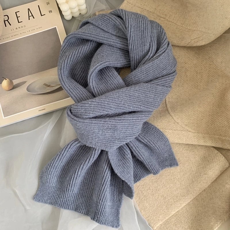 New Scarf Women's Winter Soft Warm Knitted Thickened Instagram Style Fashionable Scarf For Students