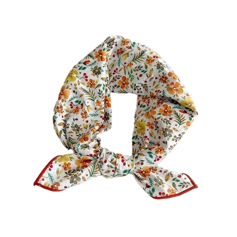 Women's Minimalist Flower Cotton And Linen Printing Scarf