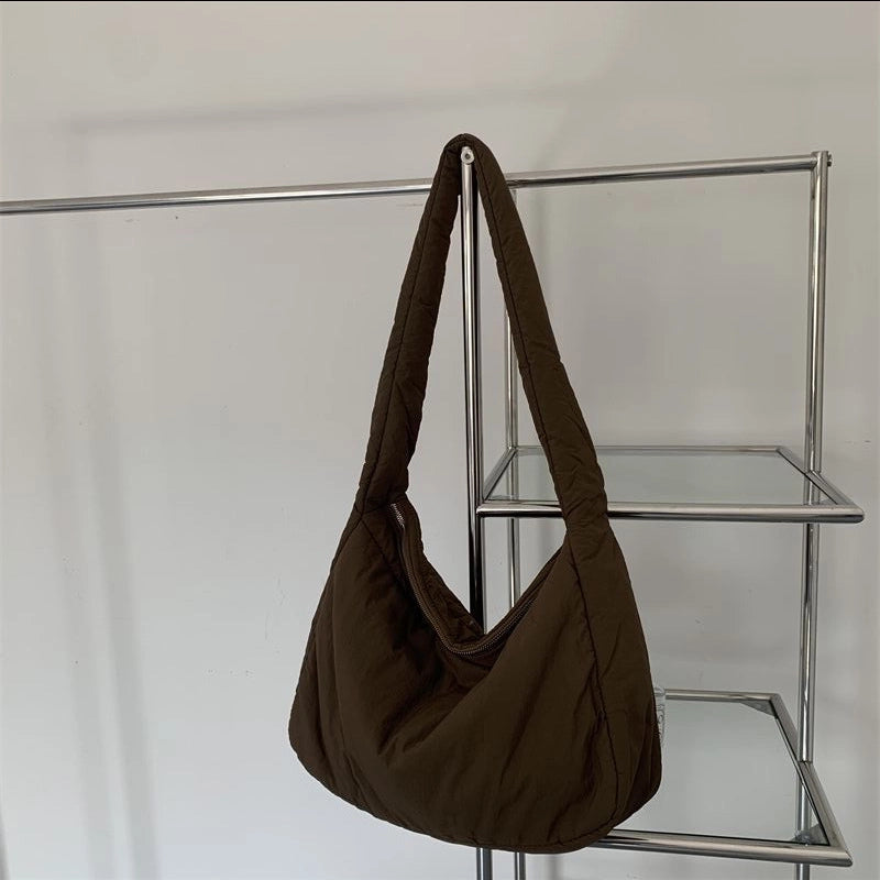 Bag Women's Bag Large Capacity Autumn And Winter New Arrival Sponge Bag Soft Waxy Shoulder Tote Bag Vintage Crossbody Bag Women's Bag