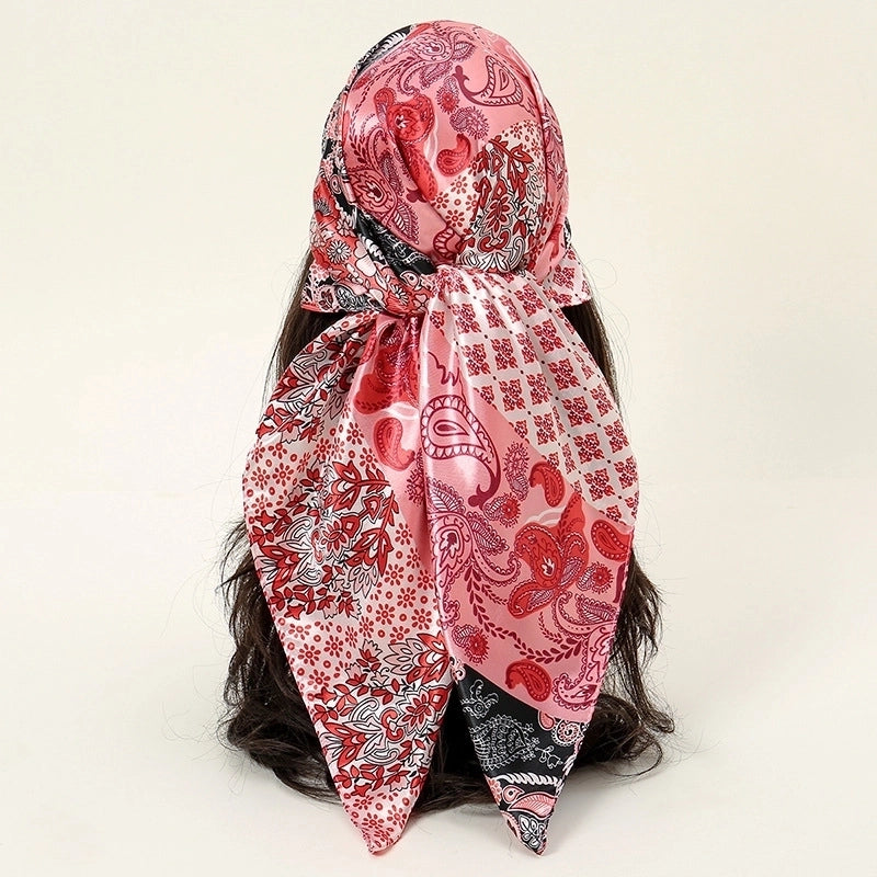 Women's Vintage Style Streetwear Leopard Satin Silk Scarf