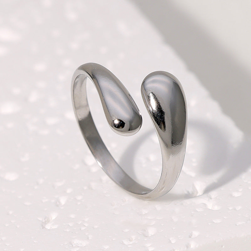 Open Ring Minimalist Stripe Geometric Stainless Steel Electroplating Rings