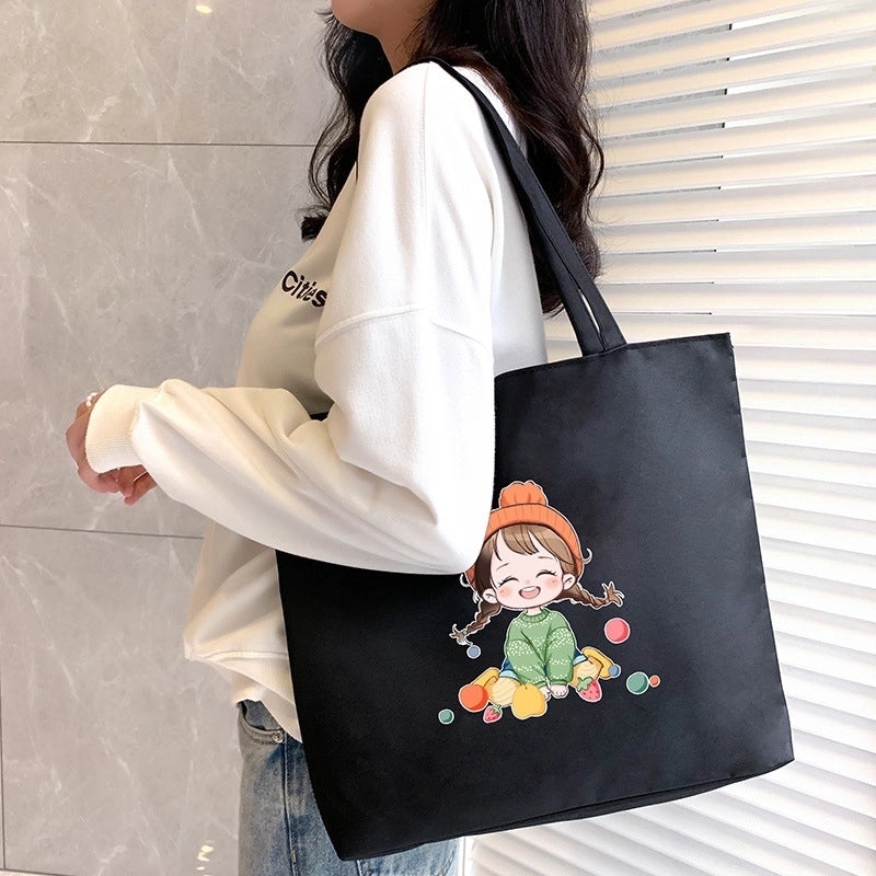 Women's Fashion Geometric Oxford Cloth Shopping Bags