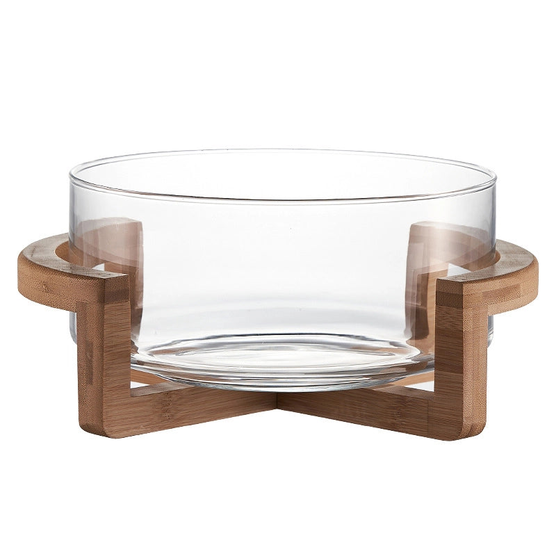 Casual Solid Color Wood Glass Fruit Plate Fruit Fork 1 Piece