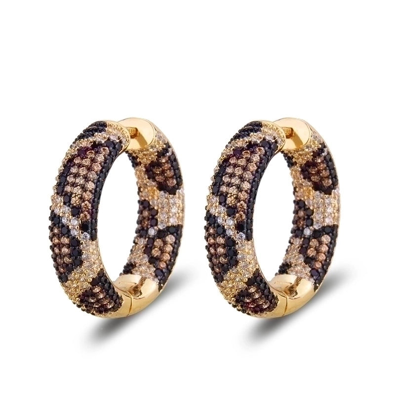 Minimalist Circle Copper Zircon Gold Plated Earrings