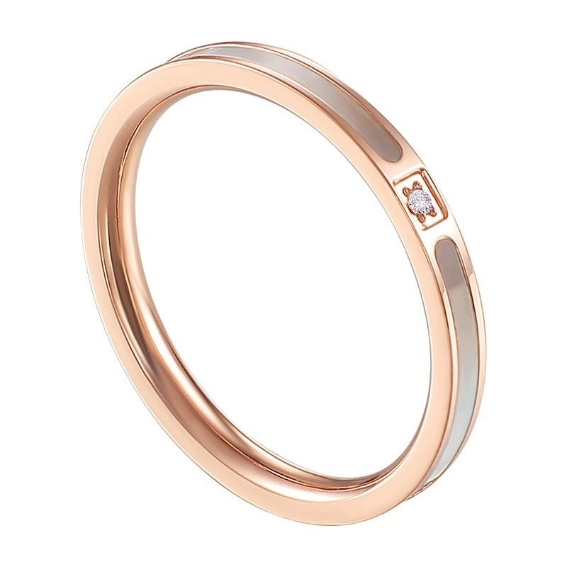 Minimalist Solid Color Titanium Steel Plating Gold Plated Rings