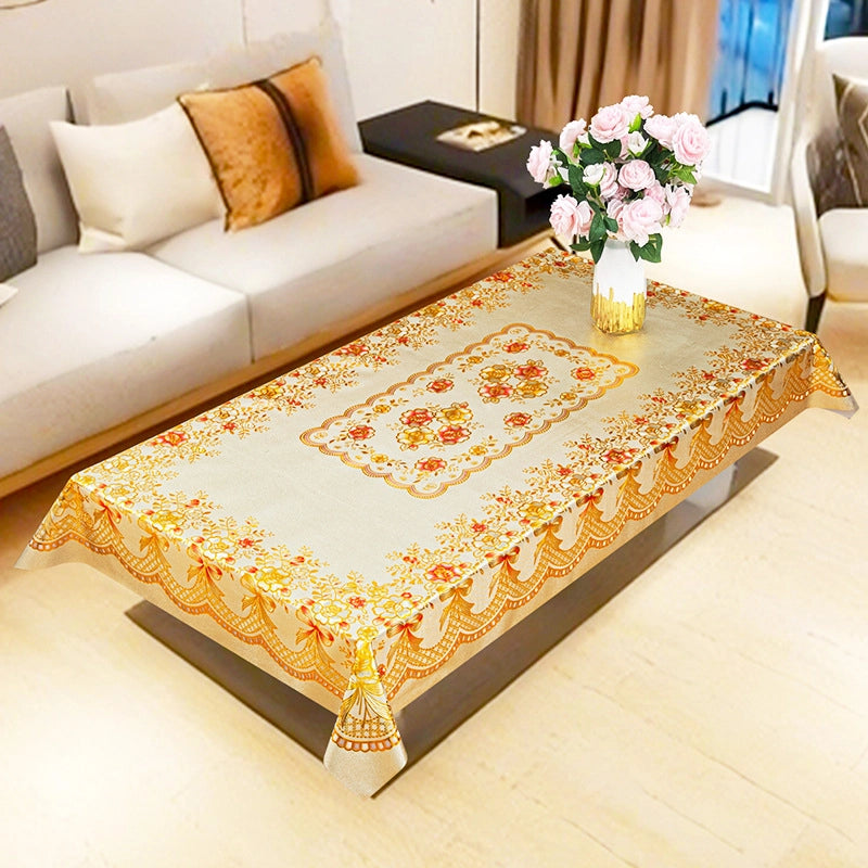 Elegant Classic Style Geometric Flower PVC Tablecloths Artificial Decorations