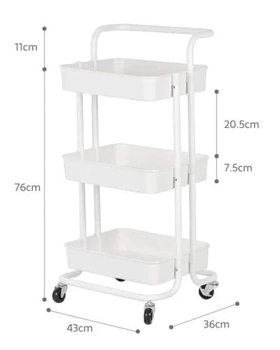 3-Tier Multipurpose Metal Trolley