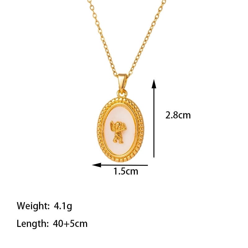 Sweet Starfish Titanium Steel Copper Alloy Zircon Inlay Stainless Steel Necklaces