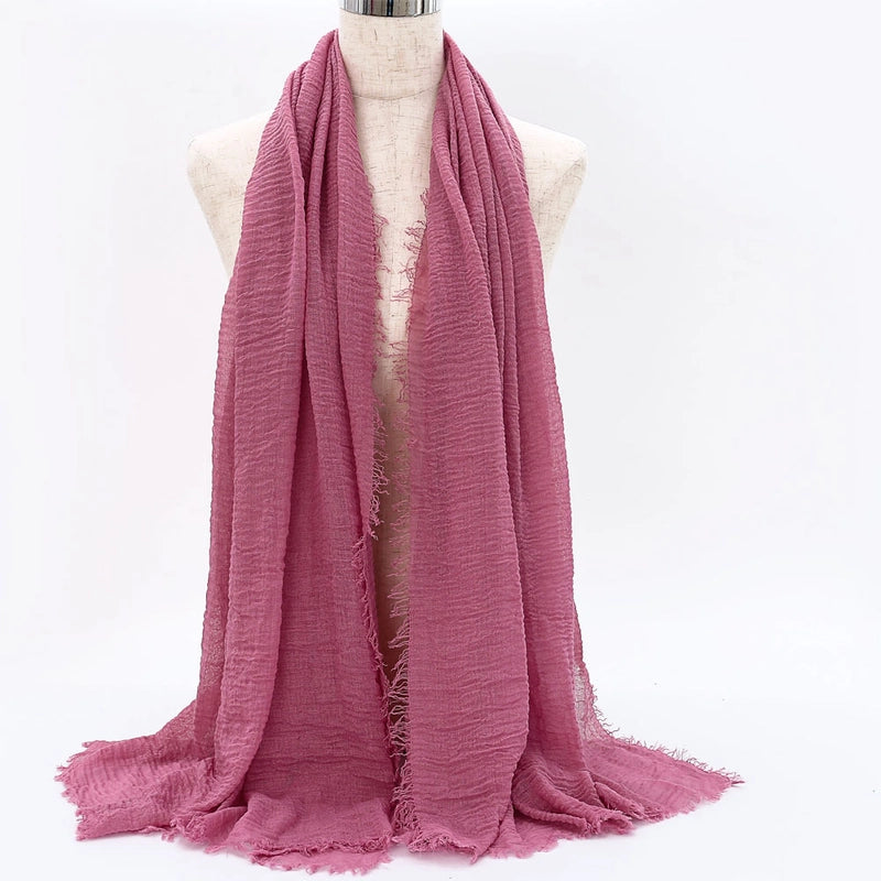 Women's Elegant Minimalist Solid Color Cotton Shawl