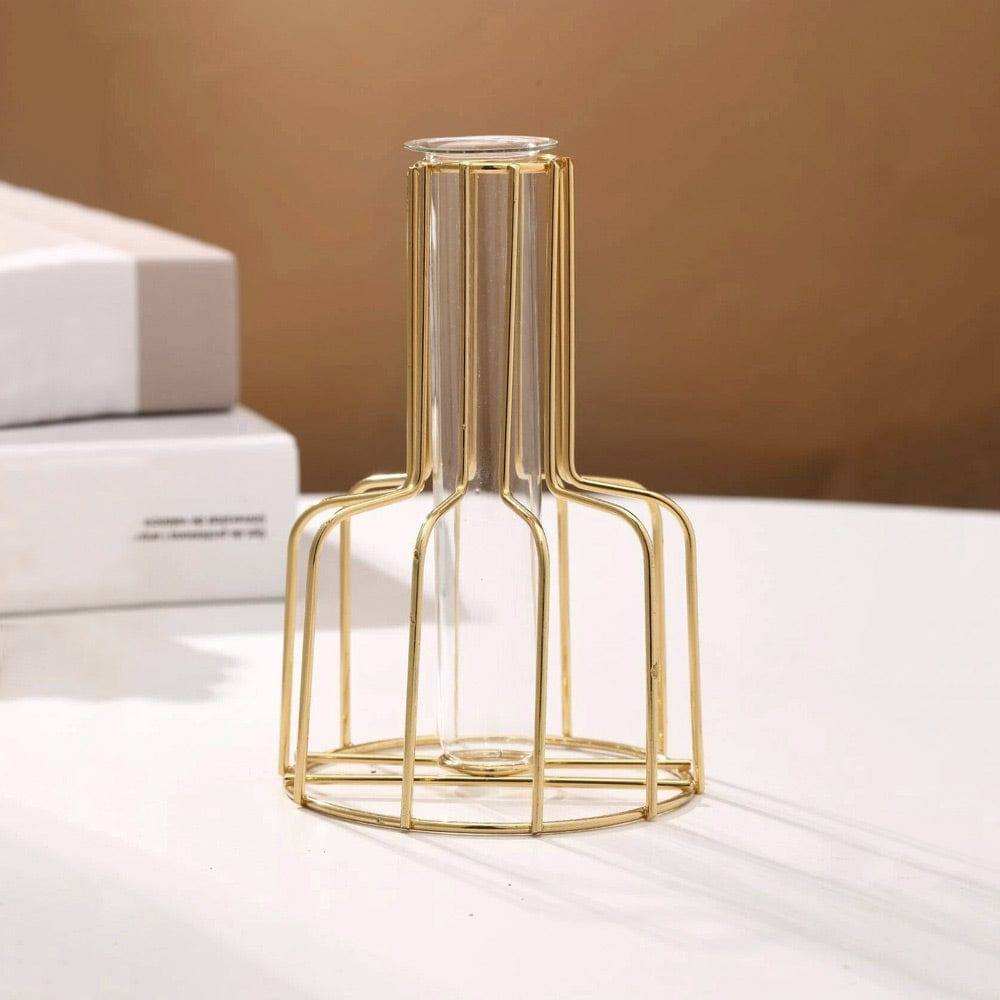 Bud Metal Test Tube Vase Medium - Gold