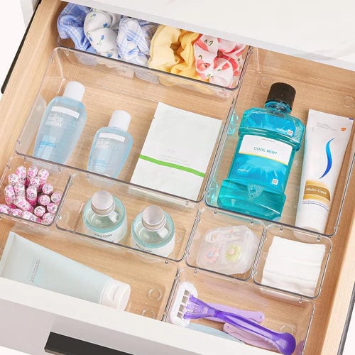 Clear Drawer Organizer Set - Multi-Size