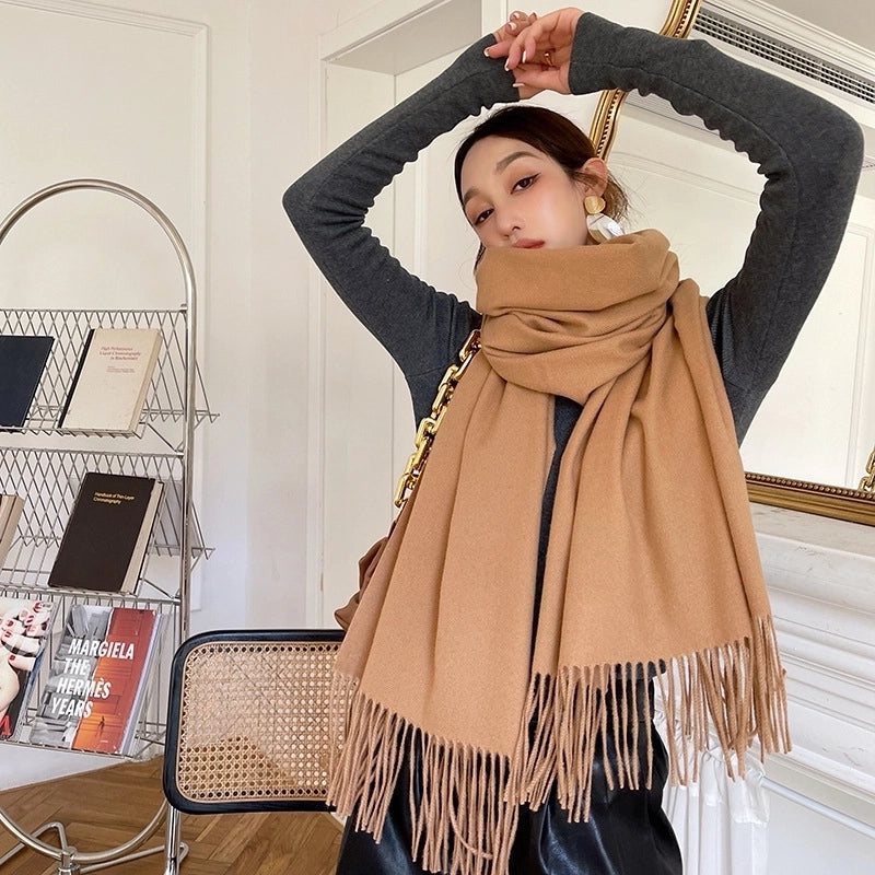 Soft Imitation Cashmere Scarf Women's Autumn And Winter  New Warm Couple Scarf Cold-proof Outer Long Shawl