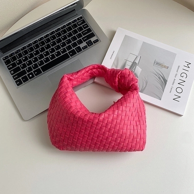 Women's Small Pu Leather Solid Color Classic Style Dumpling Shape Zipper Shoulder Bag