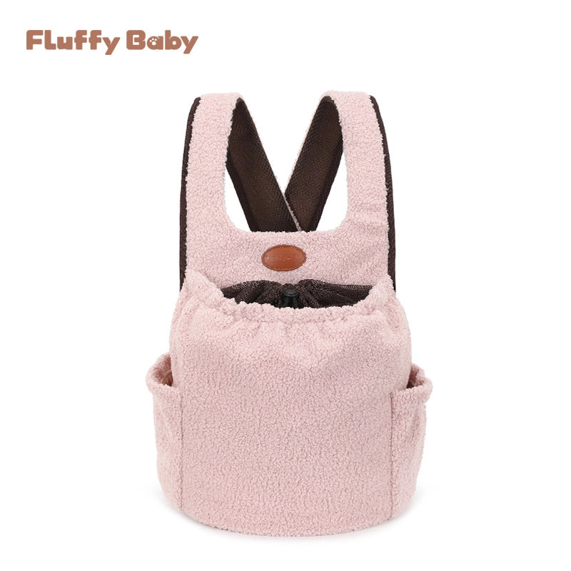Minimalist Velvet Solid Color Pets Backpack