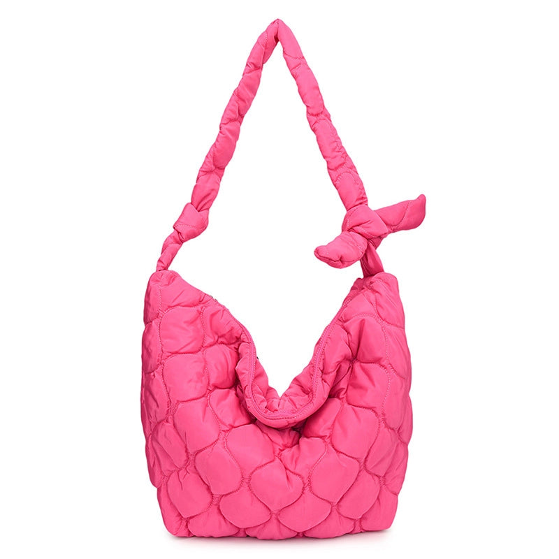 Women's Large Polyester Solid Color Classic Style Streetwear Square Zipper Cloud Shape Bag