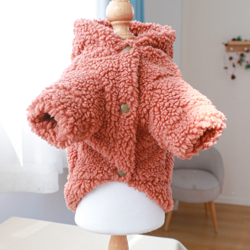 Fleece Funny Pattern Hooded Dog Hoodie