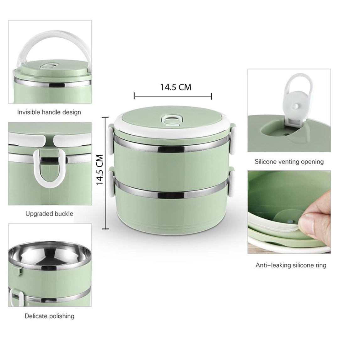 2 Layer Insulated Lunch Box Stainless Steel