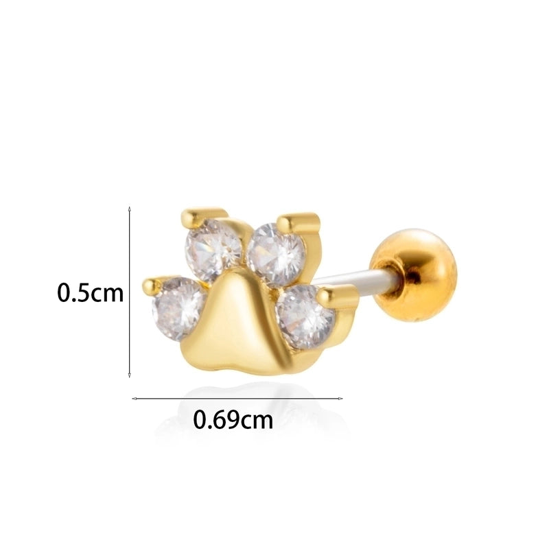 1 Piece Ear Cartilage Rings & Studs Minimalist Classic Style Star Moon Butterfly 316L Stainless Steel  Copper Plating Inlay Zircon