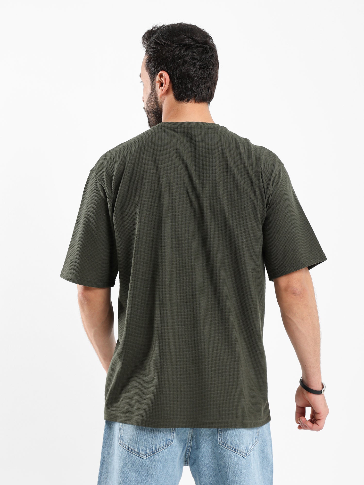 Waffle Knit Oversized T Shirt