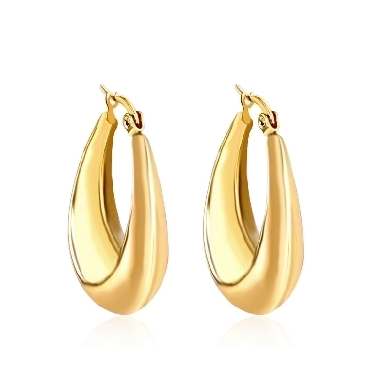 1 Pair Minimalist Classic Style Geometric Plating Stainless Steel Earrings