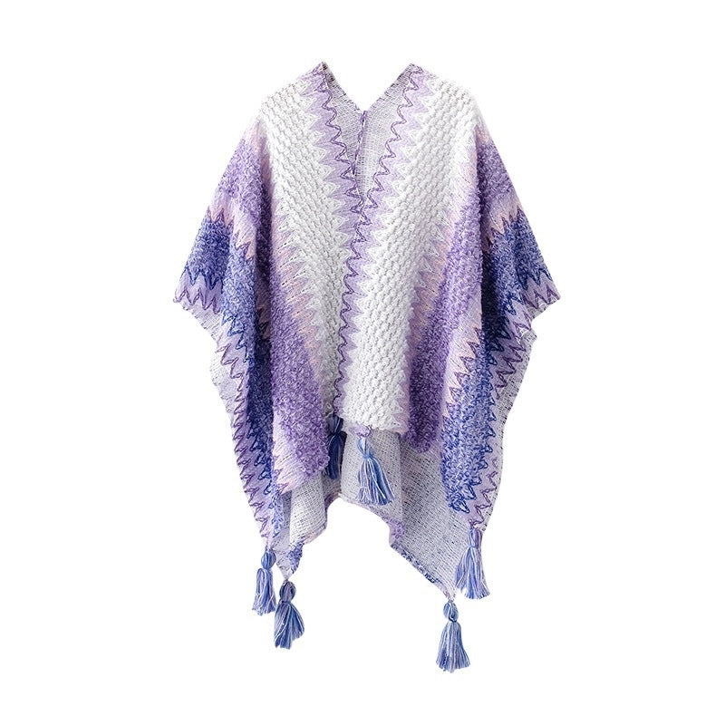Women's Ethnic Style Plaid Acrylic Tassel Shawl