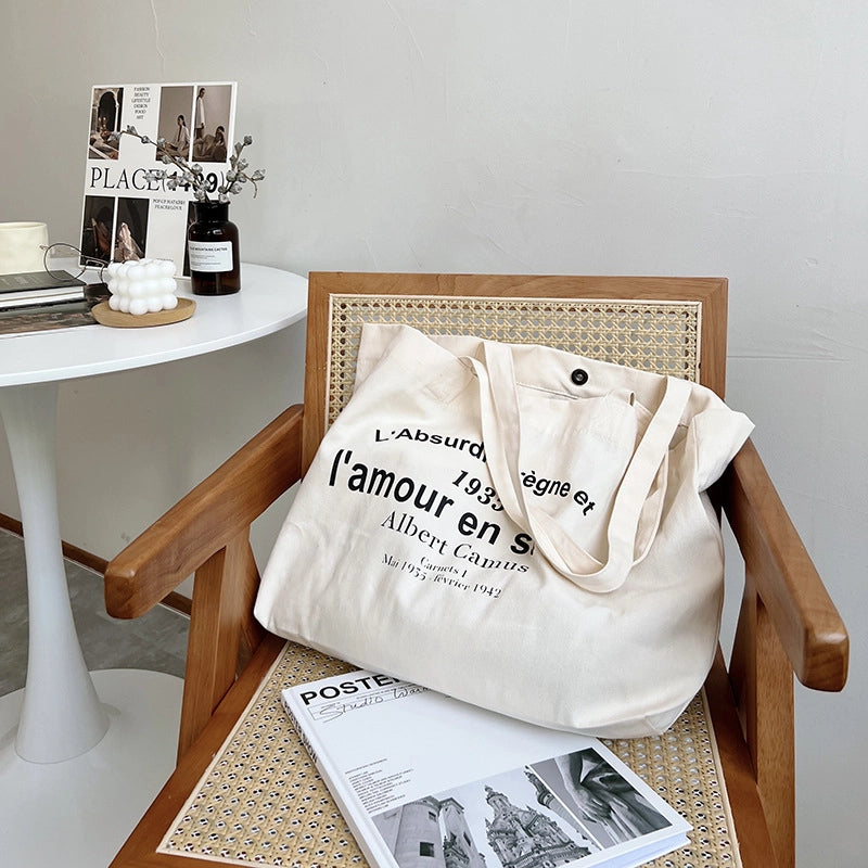 Women's Fashion Letter Canvas Shopping Bags
