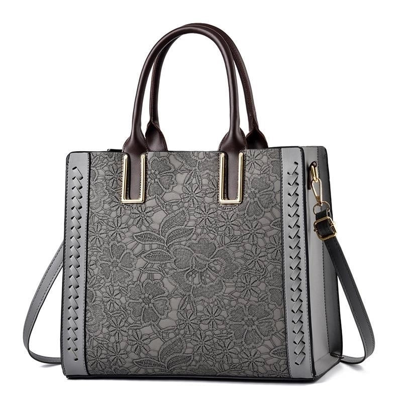 Women's Pu Leather Solid Color Elegant Square Zipper Handbag